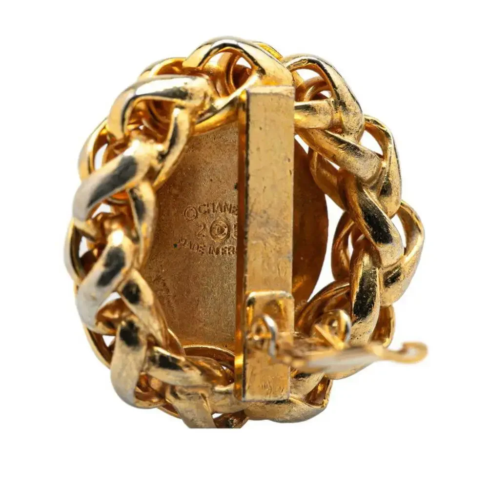 CHANEL Gold Logo Earrings